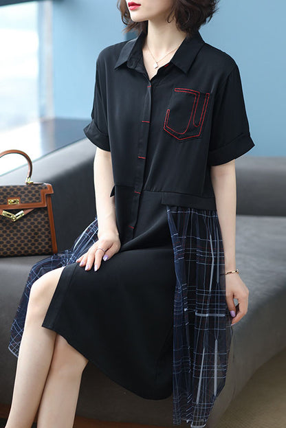 Summer Loose Mesh Embroidered Dress
