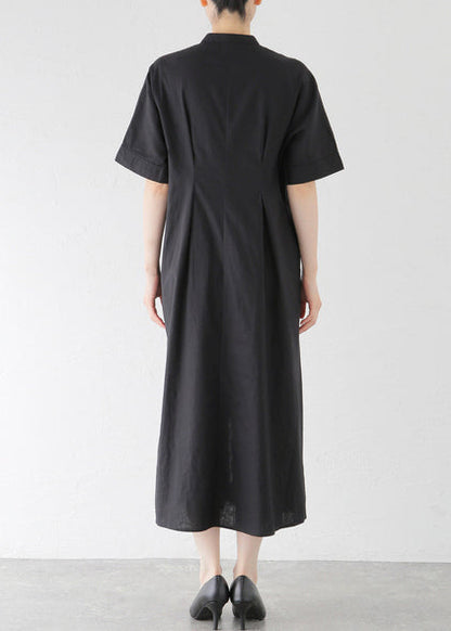 Black Cotton Maxi Dresses Oversized Summer