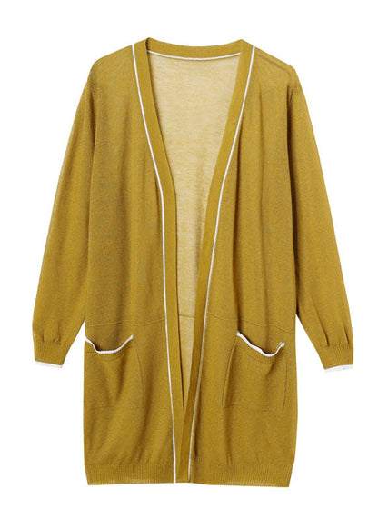 Matcha Colour V Neck Ice Size Knit Cardigans Long Sleeve