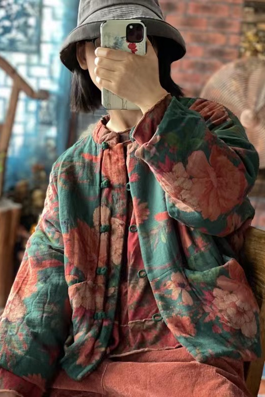 Print Double Layer Cotton Jacket
