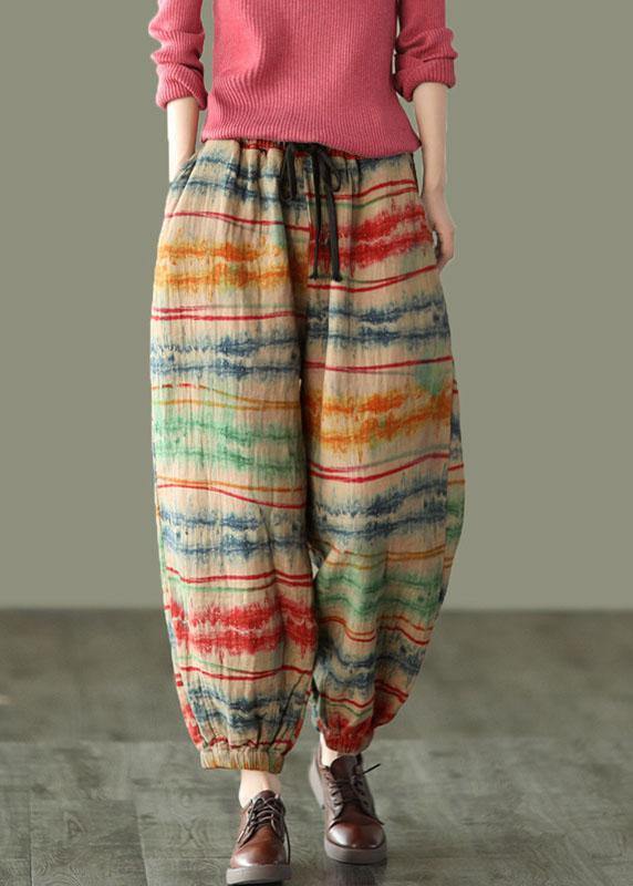 Sunset Print Fall Linen Harem Pants-limited Stock