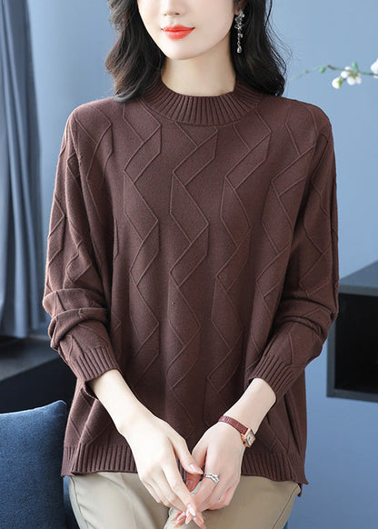 Yellow O Neck Cozy Warm Woolen Knit Pullover Winter