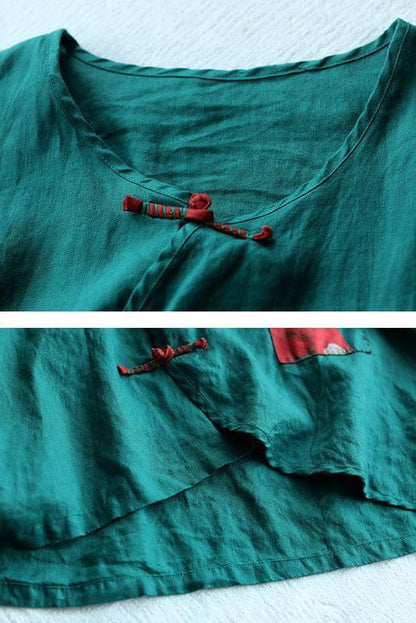 Patchwork Pocket Summer Retro Shirt