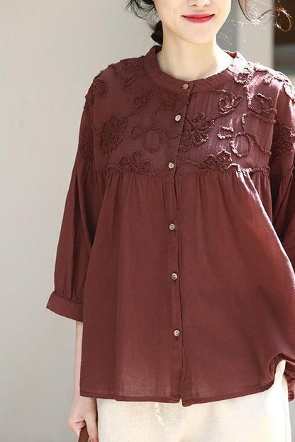 Button Down Blouse Loose Spring Tops