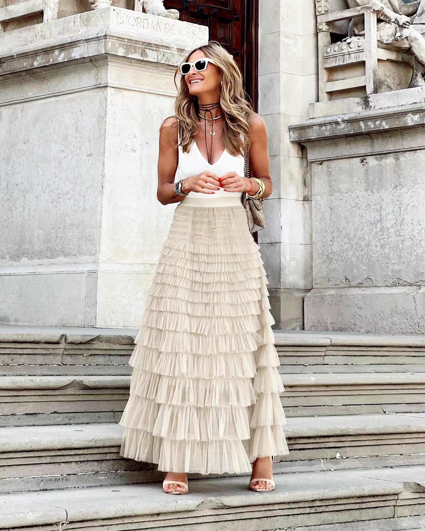 Skirt With Ruffled Trim