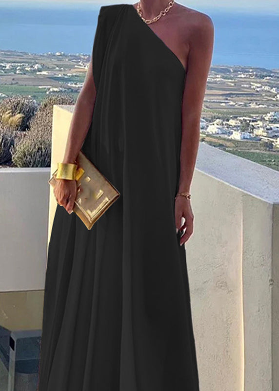 White One Shoulder Long Dress Summer