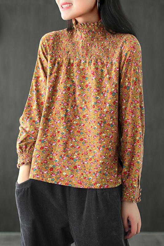 Autumn Elastic High Neckline T-shirt