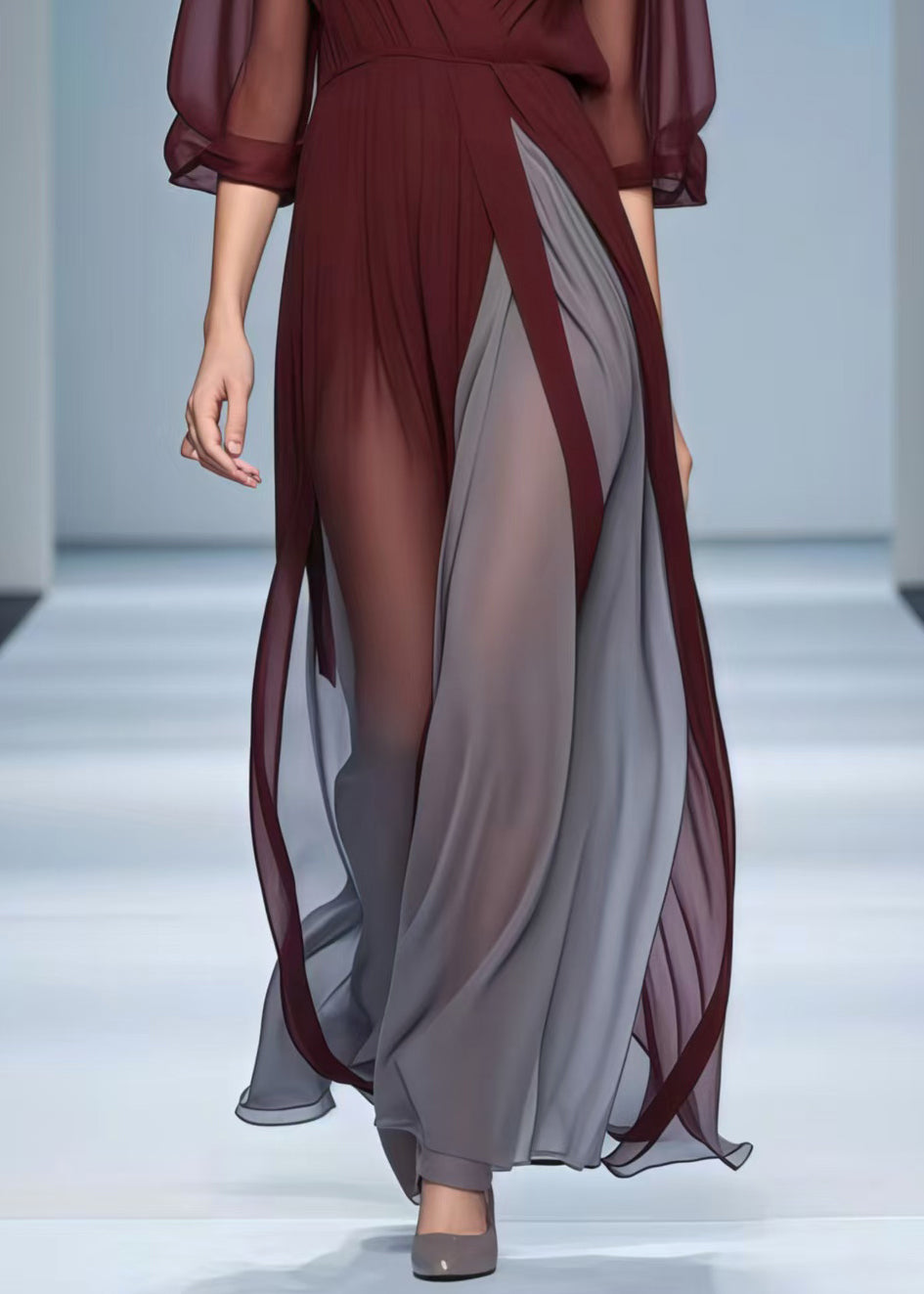 Mulberry Patchwork Exra Large Hem Draping Dress Summer