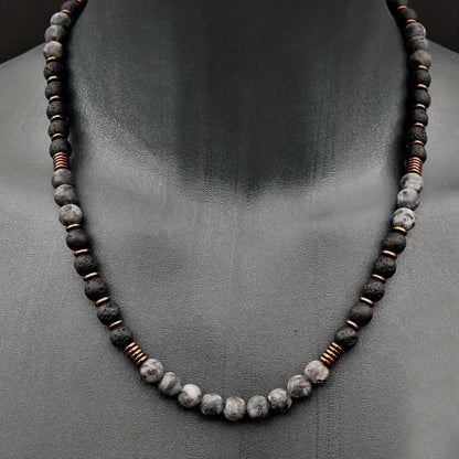 Exquisite Copper Lava Bead Necklace Radiance