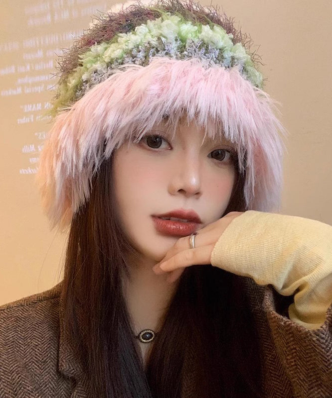 Autumn and Winter Korean Handmade Edition Yellow Knit Bucket Hat