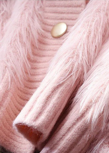 Imitation Mink Fleece Jacket High Neck Short Sweater