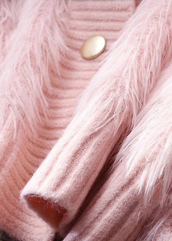 Imitation Mink Fleece Jacket High Neck Short Sweater