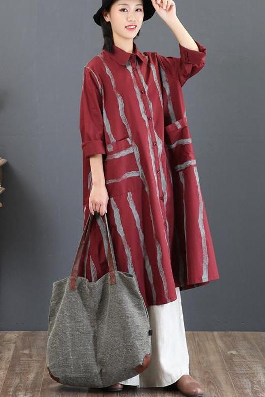 Striped Loose Chiffon Shirt Blouse