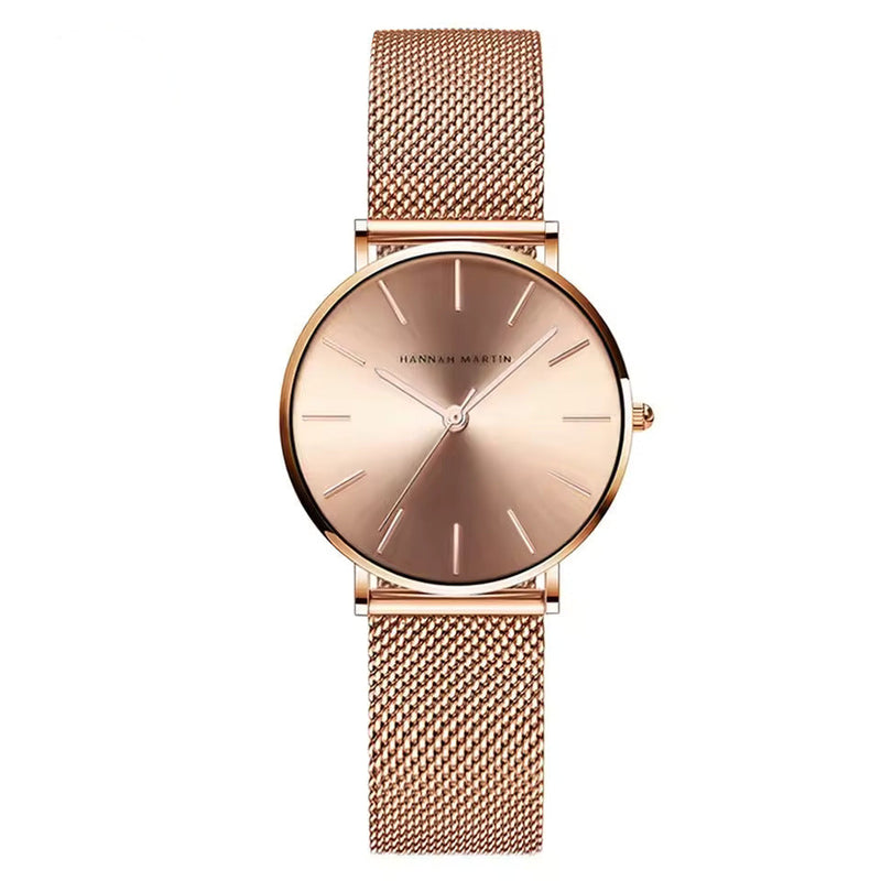 Rose Gold Wristwatch Featuring Quartz Movement