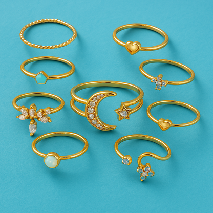 10 Pack of Silver and Gold Plated Rings