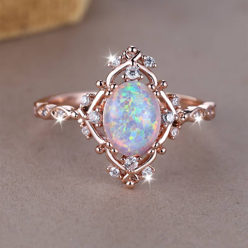 Opal Rose Ring