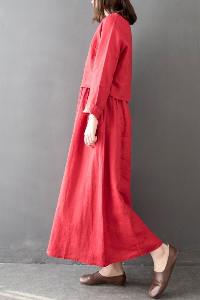 Linen Loose Maxi Dresses for Spring