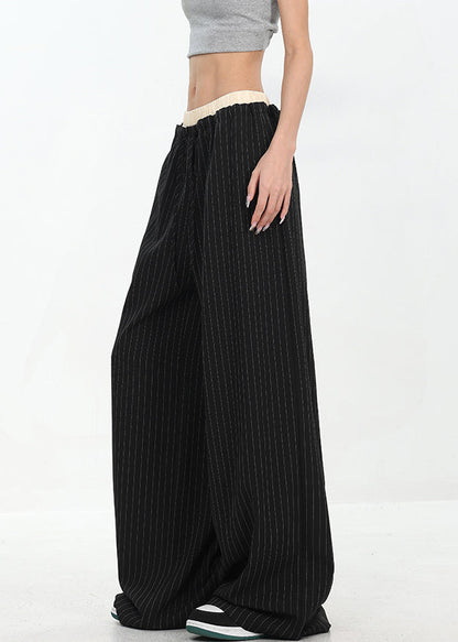 Original Design Red Pockets Striped Cotton Pants Fall