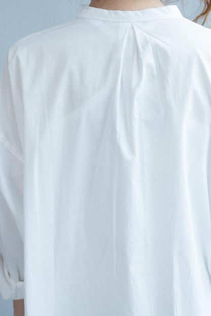 White Cotton Long Shirt Dresses
