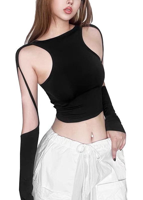 Rose Asymmetrical Cold Shoulder Top Summer