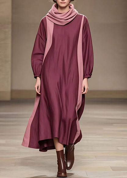 Rust Turtle Neck Holiday Maxi Dress Fall