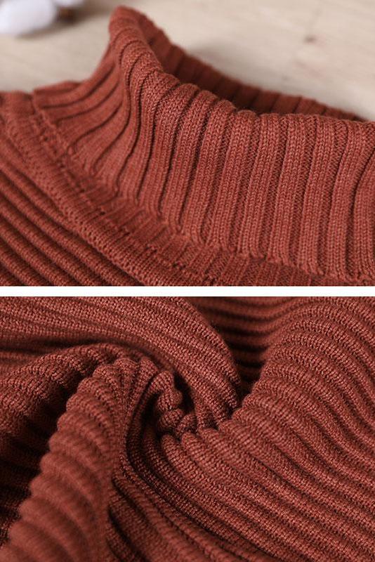 Winter Striped Turtleneck Knitted Sweater