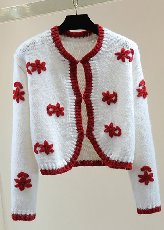 Art Green Embroidered Cotton Knit Sweater Winter