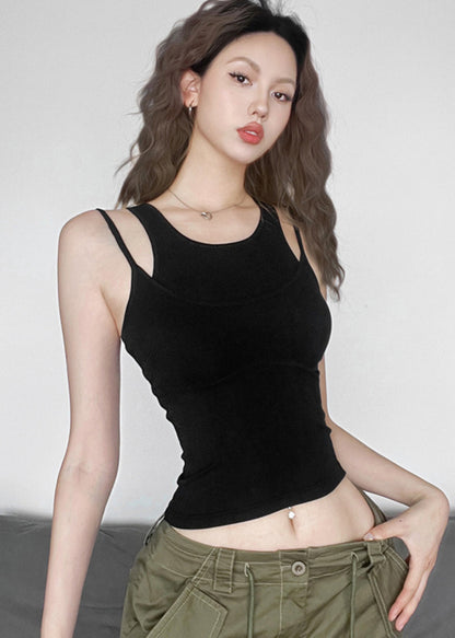 White U Neck Tank Vest Summer