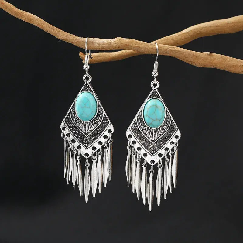 Turquoise Fringe Earrings