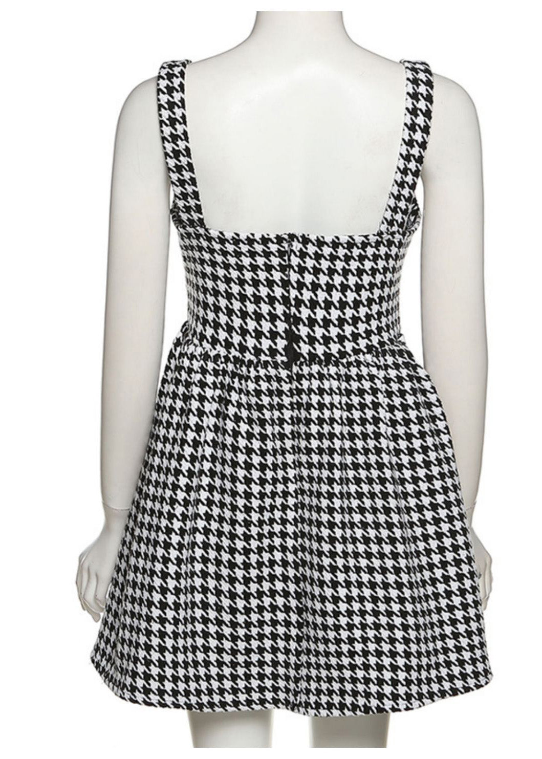 Black Plaid Cotton Spaghetti Strap Dress Dress Summer