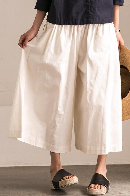 Rice Cotton Width Leg Pants