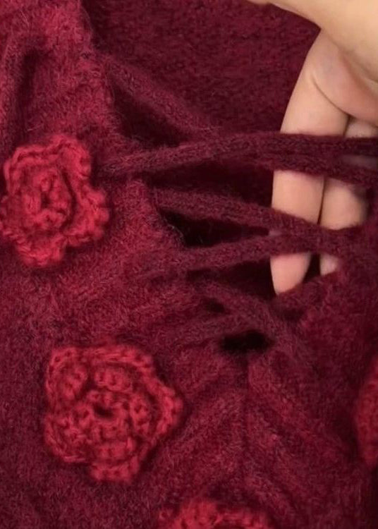 Mulberry V Neck Knit Sweater Tops Spring