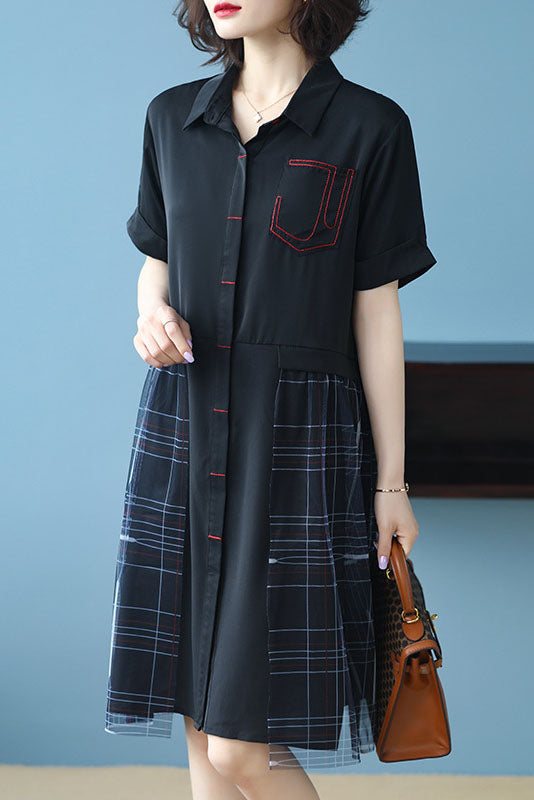 Summer Loose Mesh Embroidered Dress