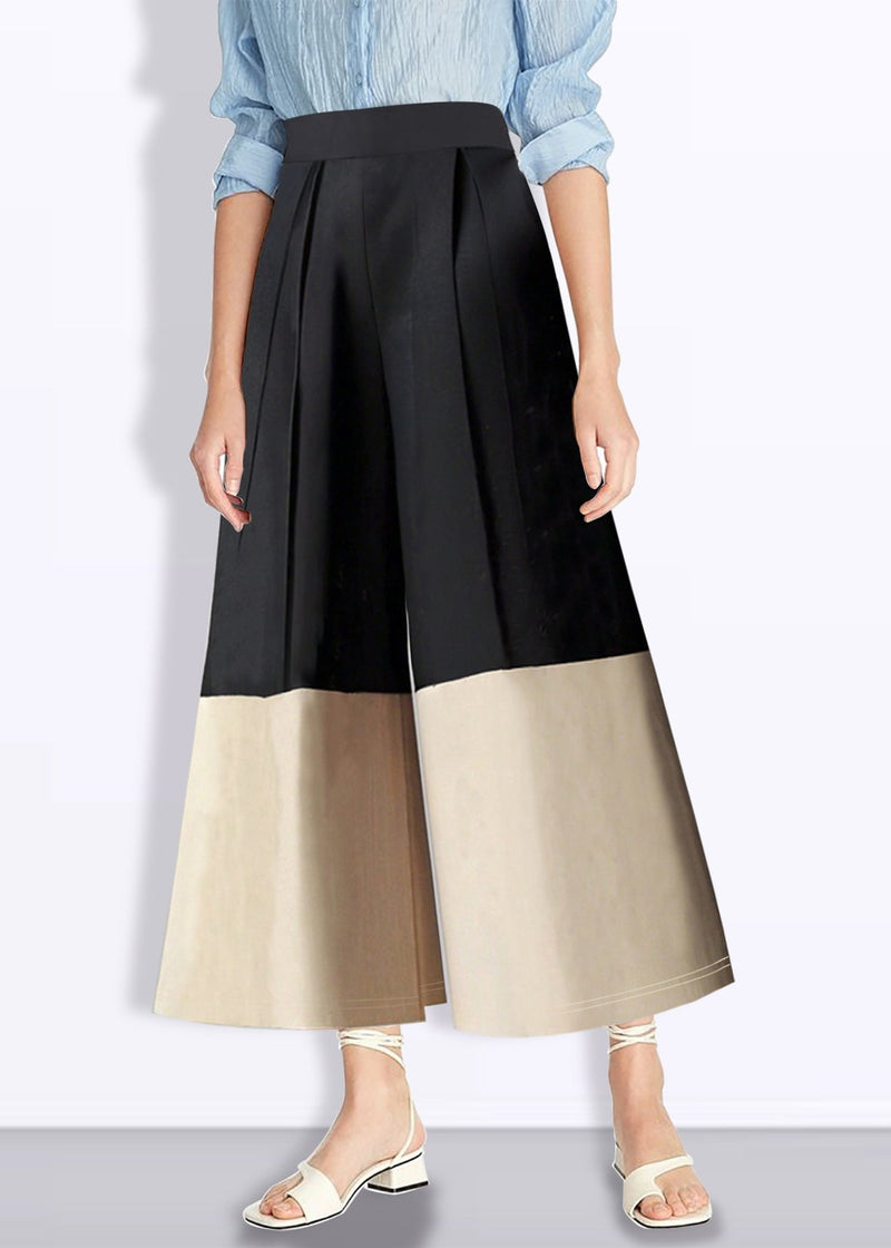 Colorblock High Waist Pockets Crop Pants Summer