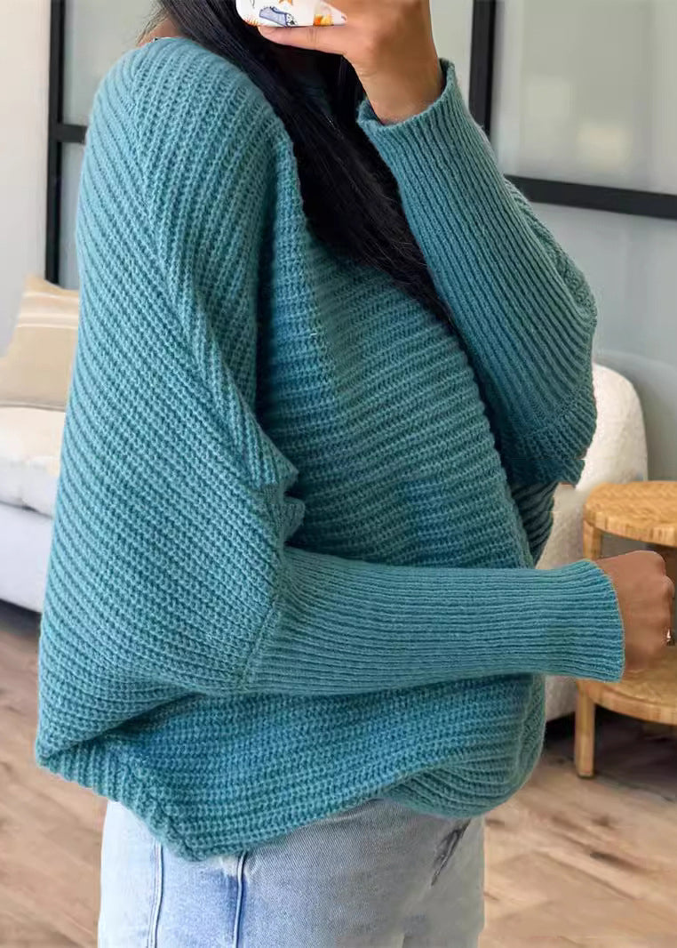 Caramel O Neck Thick Knitted Sweaters Tops Fall