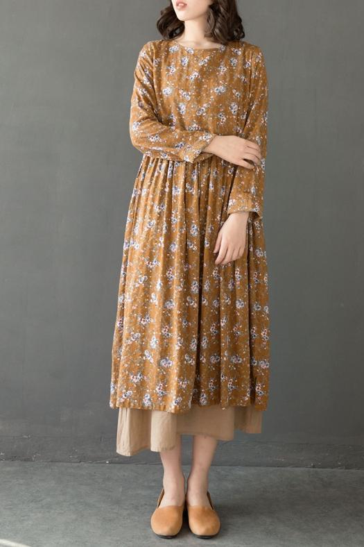 Gray and Yellow Cotton Dresses