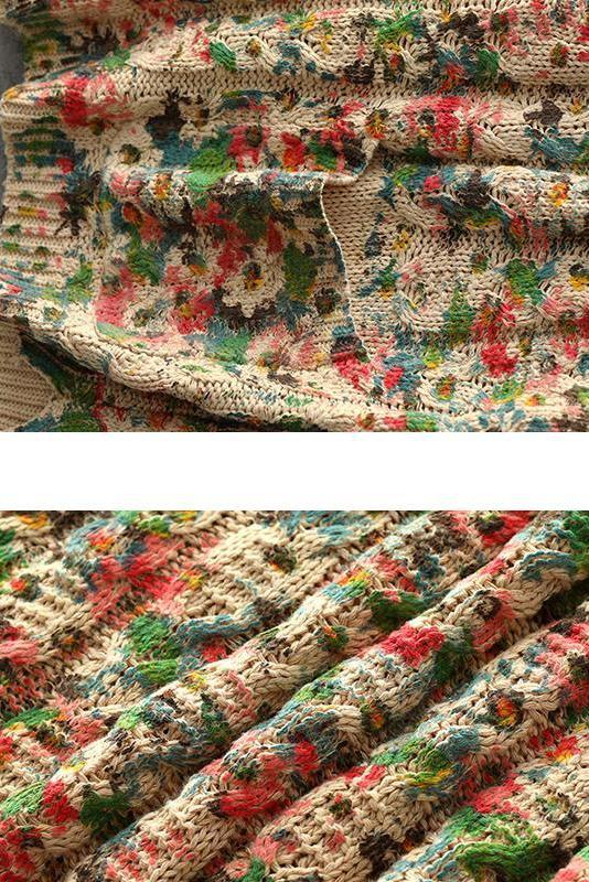 Print Knitted Sleeveless Waistcoat Sweater