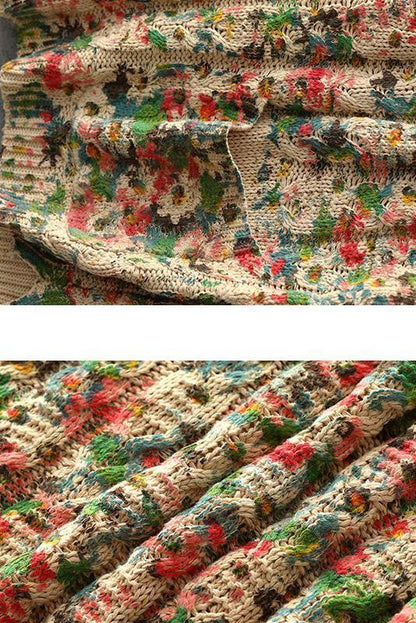 Print Knitted Sleeveless Waistcoat Sweater