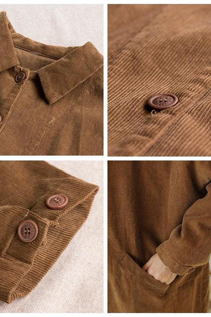 Loose Corduroy Coat for