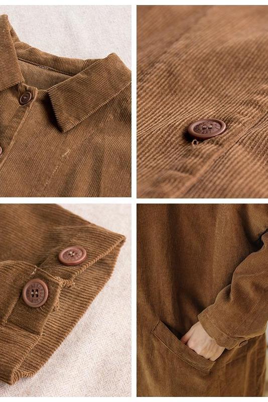 Loose Corduroy Coat for