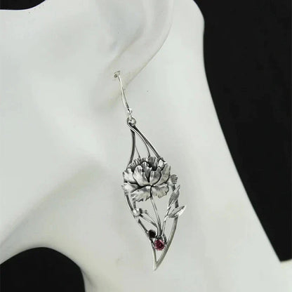 Earrings With Crystals in Sterling Silver