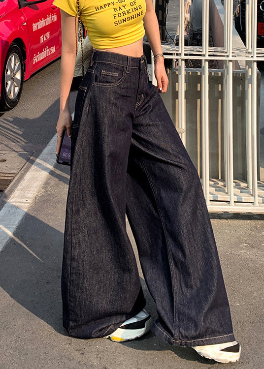 New High Waist Denim Wide Leg Pants Summer