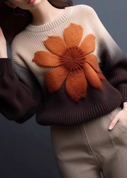 Gradient Color Cozy Knit Pullover Sweaters Winter
