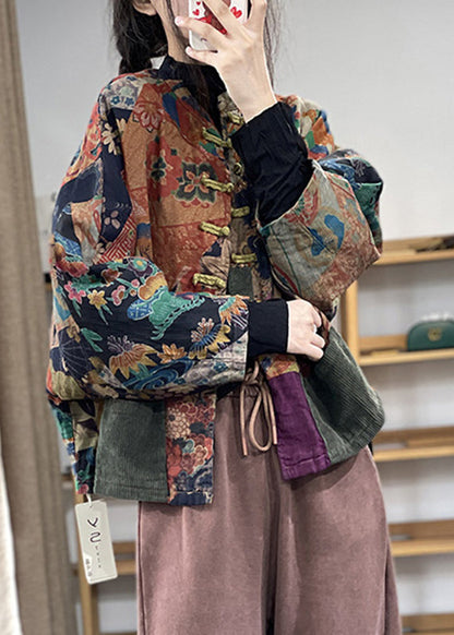 Stylish Colour Stand Collar Pockets Linen Coats Long Sleeve