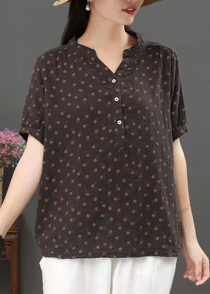 Limited Stock- Prints Single Breasted Cotton Linen Shirt