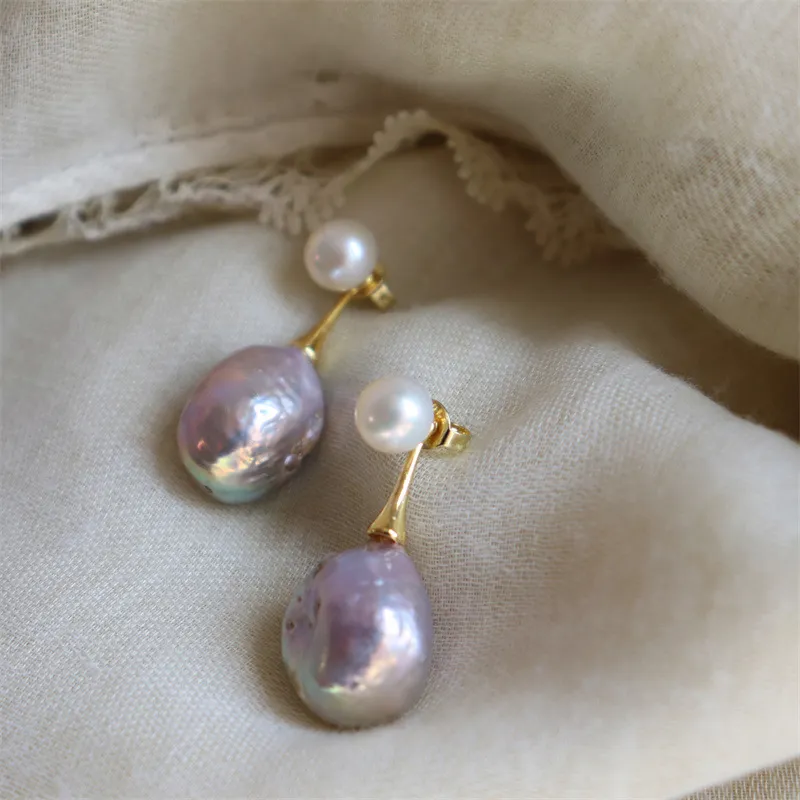 Lilac Pearl Earrings