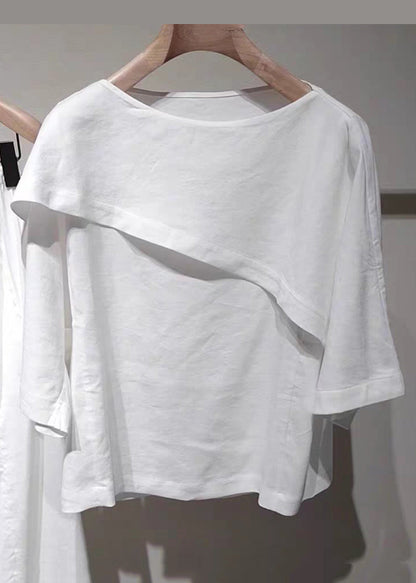 Simple Blue O-neck Cotton T Shirt Half Sleeve