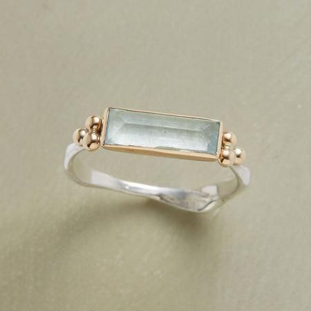 White Rectangular Glass Ring