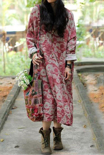 -cotton Linen Loose Fitting Dress