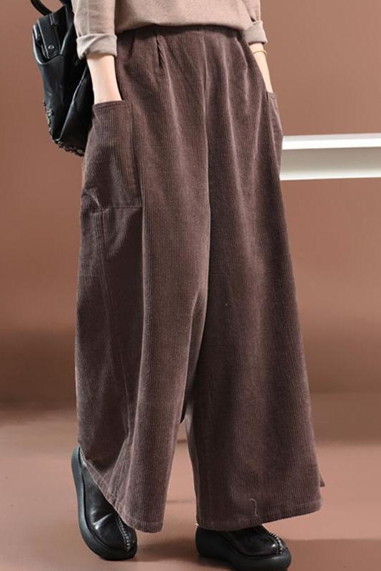 Loose Corduroy Wide Legs Pants